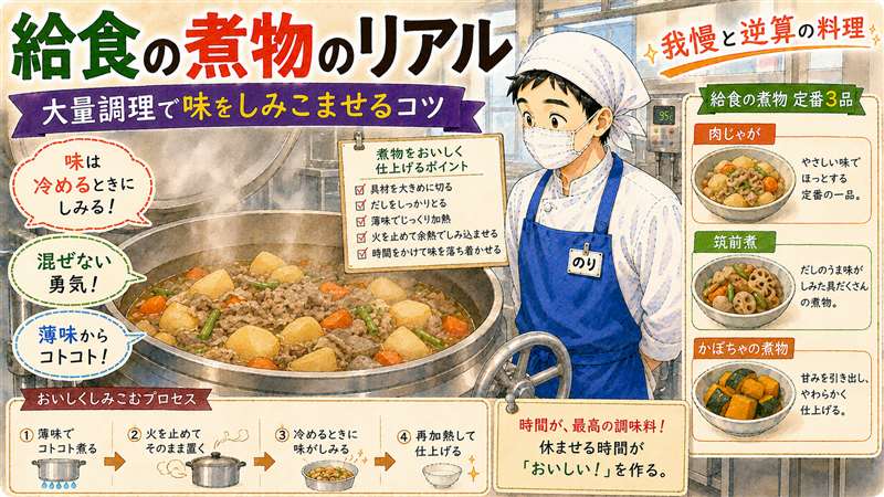 給食の煮物のリアル｜大量調理で味をしみこませるコツ