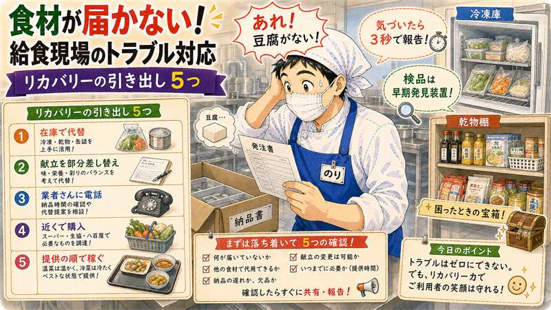 食材が届かない！給食現場のトラブル対応｜リカバリーの引き出し5つ