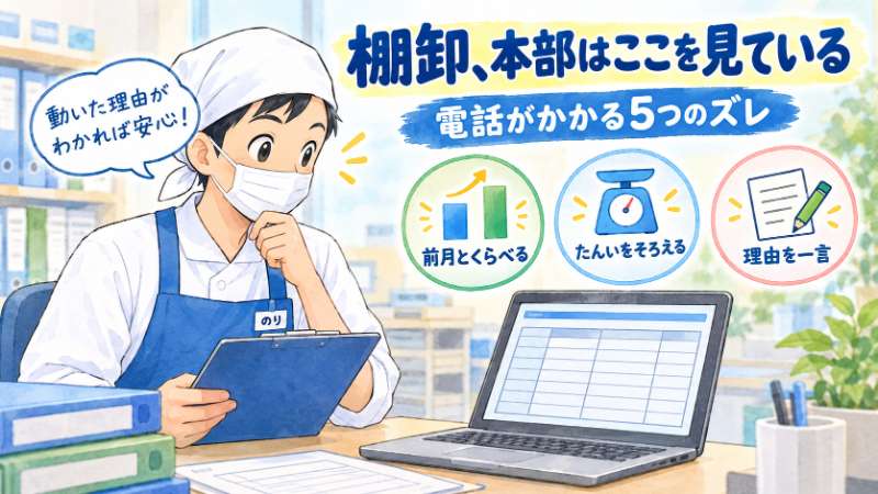 給食の棚卸、本部はここを見ている【電話がかかる5つのズレ】｜キッチンのりちゃん