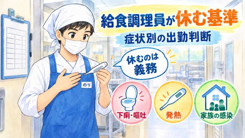 給食調理員が休む基準｜症状別の出勤判断｜キッチンのりちゃん