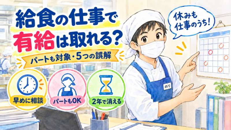 給食の仕事で有給は取れる？【パートも対象・5つの誤解と年5日ルール】｜キッチンのりちゃん